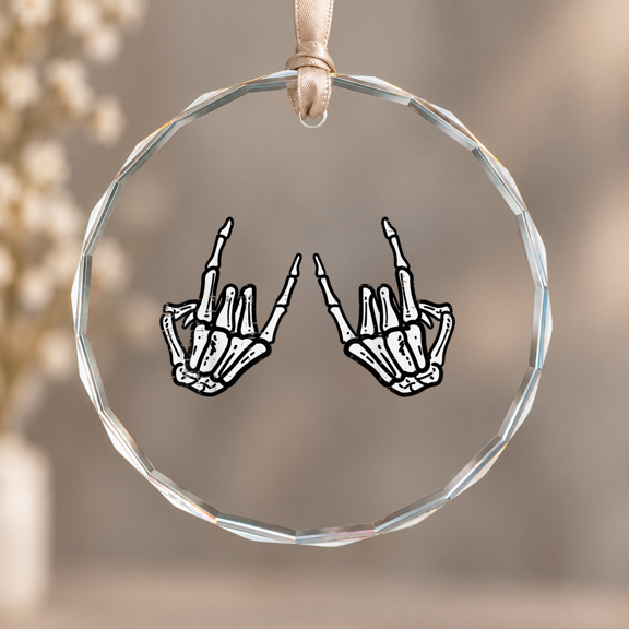 er Hand Theme Ornament, Hanging Decor, Circle Glass Ornament