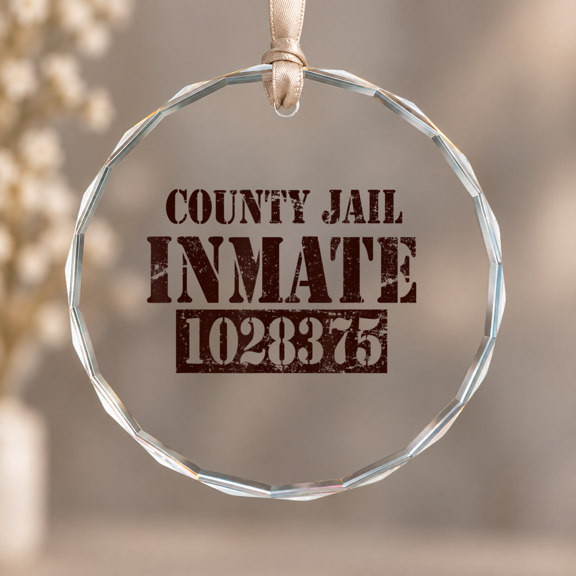 er Inmate Theme Ornament, Indoor Decoration, Circle Glass Ornament