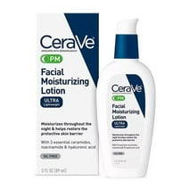 🇨erave PM Lotion Face Moisturizer, Lightweight Oil-free Night Cream for All Skin Types, 3 fl oz