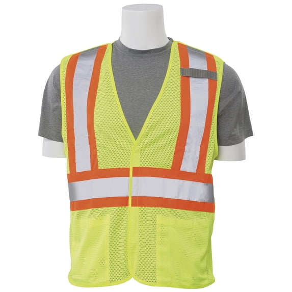 erb safety s165 ansi class 2 vest mesh hi-viz lime - hook & loop