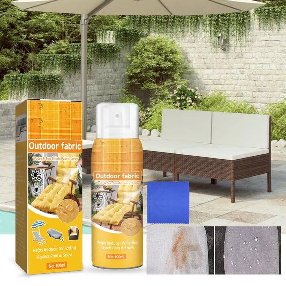 erdimoy 100ML Outdoor Fabric Waterproof & UV Protection Spray Kit with Microfiber Cloth, Water Repellent Shield for Patio Cushions, Umbrellas & Outdoor Textiles