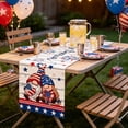 thumbnail image 1 of erdimoy 4th of July Patriotic Table Runner, 72×13 Inch 5 Styles Red White Blue Star Gnome Butterfly Linen Table Runner for Independence Day Memorial Day Dining, 1 of 6