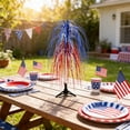 thumbnail image 1 of erdimoy 4th Of July Patriotic Tinsel Foil Tabletop Tree, 24.8 Inch Red White Blue Independence Day Shiny Fringe Holiday Home Mantel Desktop Decor, 1 of 6