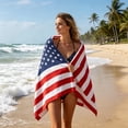thumbnail image 1 of erdimoy American US Flag Stars and Stripes Beach Towel, Patriotic Red White Blue Quick Dry Microfiber Towel for 4th of July Independence Day Pool Camping Sports, Two Size Options, 1 of 6