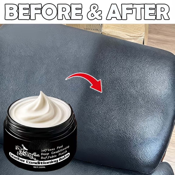 erdimoy Leather Conditioning Balm, 1.01oz Leather Repair & Restoring Cream for Furniture, Car Seats & Shoes