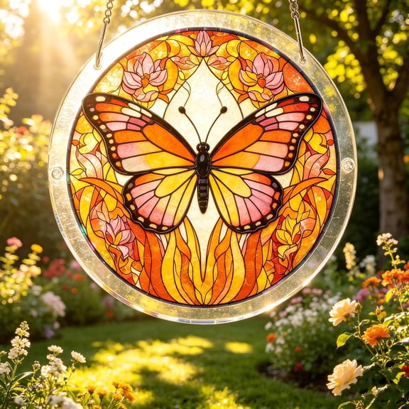 erdimoy Stained Glass Insect Animal Acrylic Sun Catcher Jigsaw Puzzle, 7.3 Inch Window Hanging Rainbow Light Prism Ornament For Garden Patio Home Decor Holiday Gift