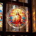 thumbnail image 1 of erdimoy Stained Glass Religious Christian Acrylic Sun Catcher Jigsaw Puzzle, 7.4 Inch Window Hanging Rainbow Light Ornament Mother's Day Gift Home Garden Church Decor, 1 of 5