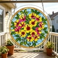 thumbnail image 1 of erdimoy Stained Glass Wildflower Acrylic Sun Catcher Jigsaw Puzzle, 7.4 Inch Window Hanging Light Catcher Ornament Mother's Day Gift Home Garden Decor, 1 of 6