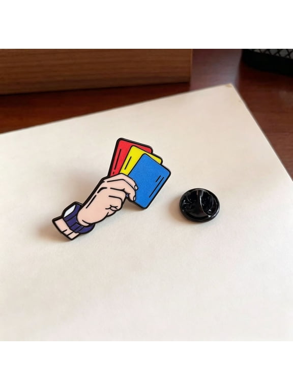 USA-Canada-Mexico Host Country Soccer Enamel Lapel Pins, Referee Card & WIN Football Brooches for Fan Souvenir Gift & Game Day Outfit Decor
