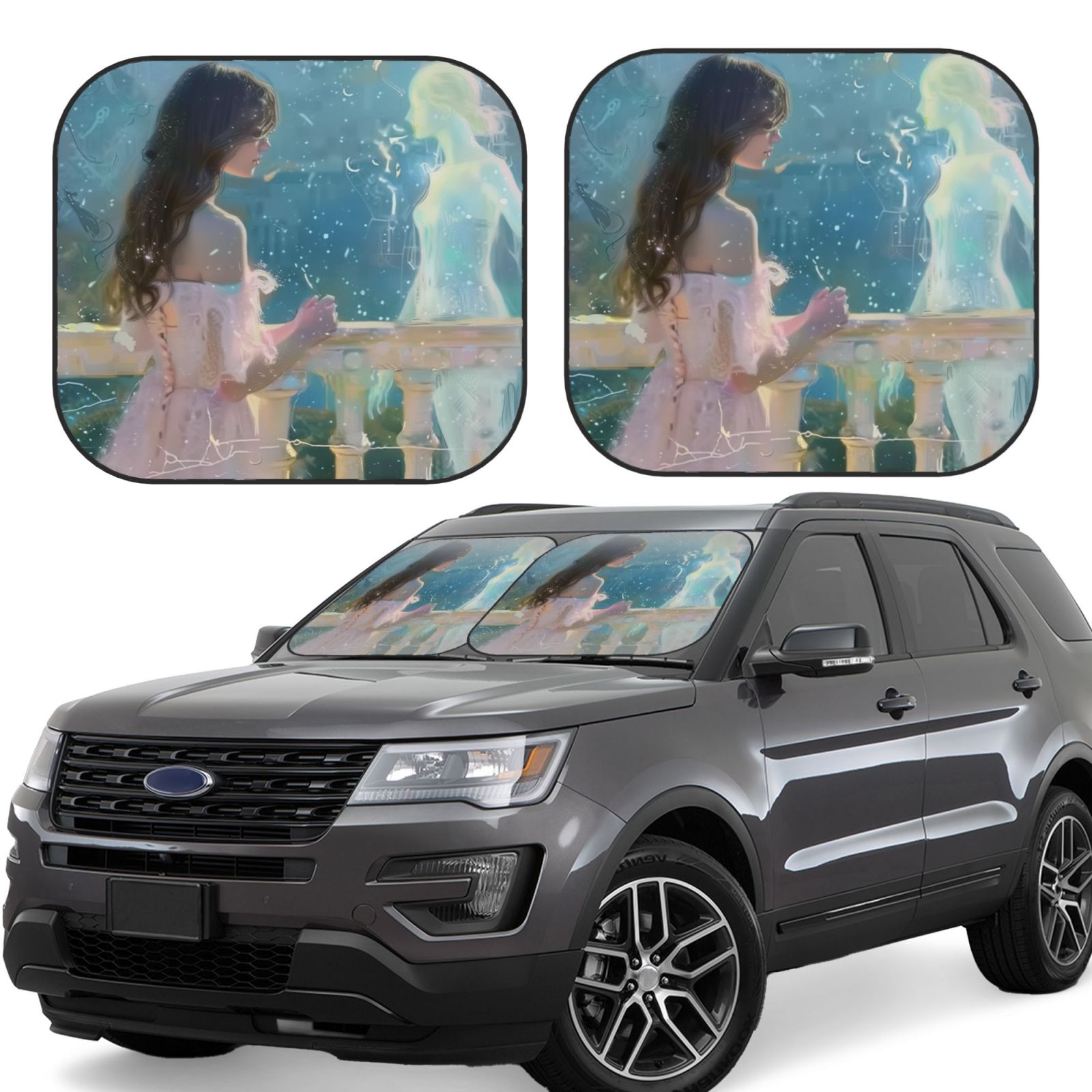 erene and on The front windshield sunshade is suitable for cars, trucks, SUVs, foldable car