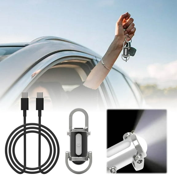 erfcxs 1200 Super Bright Key Mini Flashlight Function 6 Modes EDC Flashlight Can Be Used As Main Light Side Light Mobile Power Supply.