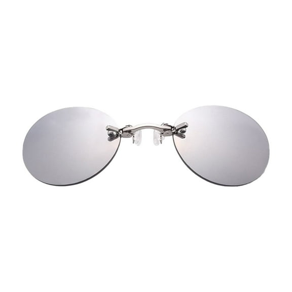 erfcxs 2026 Retro Round Rimless Sunglasses Fashion Clip On Nose Glasses for Men Cycling Eyewear