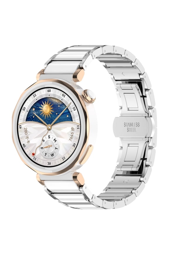 3 Link Ceramic Smartwatch Band Durable Sleek Design Universal Fit for Men and Women Compatible with Various Timepieces