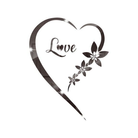 erfcxs 3D Acrylic Mirror Wall Decor Stickers Heart Shaped DIY Self Adhesive Wall Art Decals Home Removable Decorations For Living Room Bedroom Bathroom Office