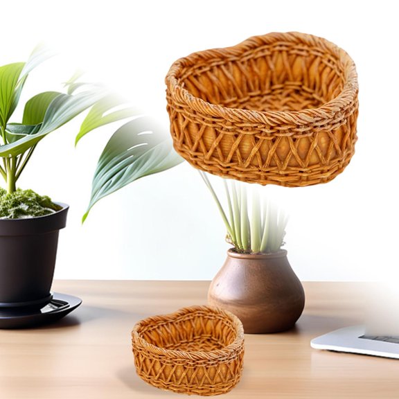 erfcxs 5 Centimeter Mini Woven Synthetic Resin Desktop Ornament For Photography And Miniature Scene Displays