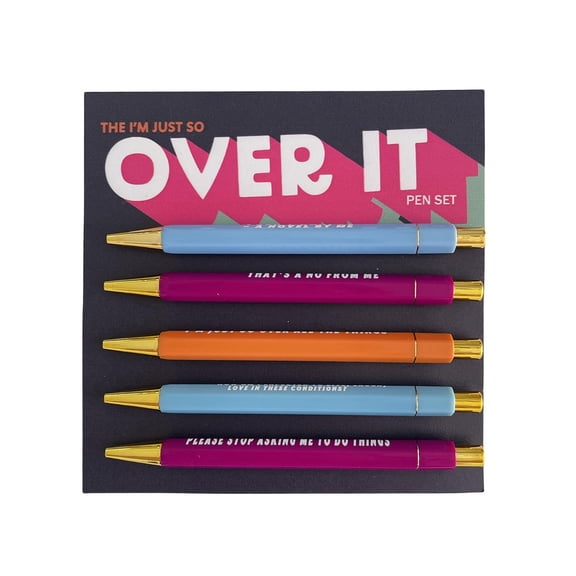 erfcxs 5 Pack Pen Set Over It Pen Set Funny Pen Set Funny Copywriting Ballpoint Express Express Yourself With This Pen Set 1ML