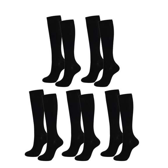 erfcxs 5 Pairs Solid Color Pressure Socks Compression Socks Cycling Running Calves Socks Breathable Adult Socks Elastic Socks