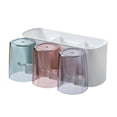 thumbnail image 1 of erfcxs 6 Slot Wall Mounted Toothbrush Holder Suitable For Bathrooms Equipped With 3 Circular Cups And Toothpaste Holders Self Toothbrush Storage Rack Suitable For Dormitories, 1 of 7