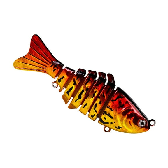 erfcxs 7 Segment Fishing Swimbait Saltwater Freshwater Lifelike Fish Attractor For Youth Adult Anglers