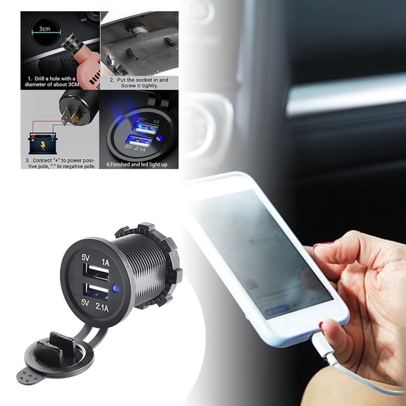 erfcxs Advanced USB Fast Charging Car Power Adapter for Enhanced Commute and Driving Convenience