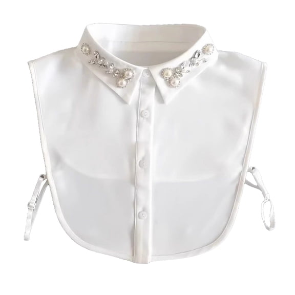 erfcxs And Pearl Collar Detachable Adjustable Half Shirt Blouse False Dickey For