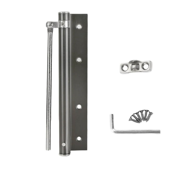 erfcxs Automatic Door Closer Set with Heavy Duty Stainless Steel Spring for 150 Opening Angle Adjustable Self Closing Hinge Mechanism Includes Lever Arm and Hardware