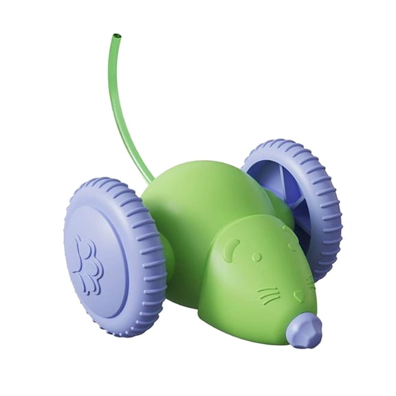 erfcxs Automatic Interactive Cat Toy Self Running Car Teaser Stick Pet Exercise Motorized Game for Indoor Cats