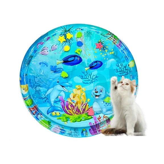 erfcxs Baby Crawling Training Mat Inflatable Water Fillable Seat Cushion with Music Large Round Thick Play Pad