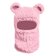 erfcxs Bear Ski Heating Gear for Outdoor Winter Activities with Knit Face and Ears Machine Washable Ski Facial Shield for Cold Weather Adventure