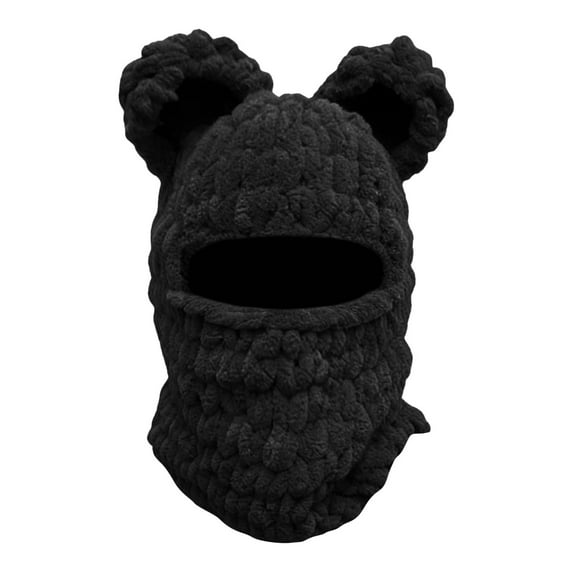 erfcxs Bear Ski Machine Washable Knit Face With Ears & Face For Cold Weather Skiing Climbing