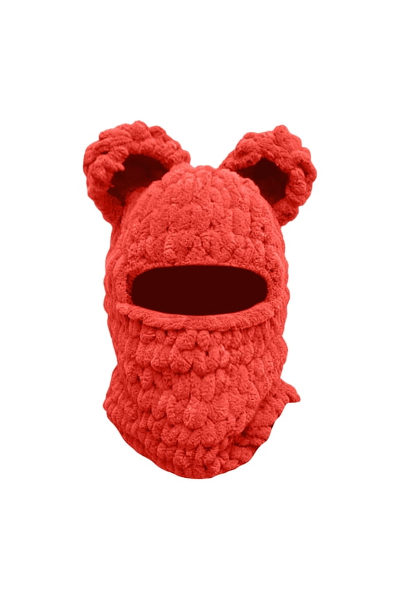Bear Ski Machine Washable Knit Face With Ears & Face For Cold Weather Skiing Climbing