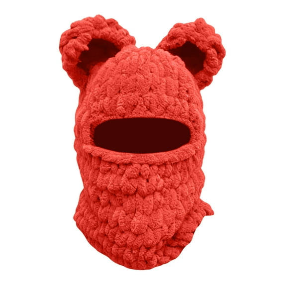 erfcxs Bear Ski Machine Washable Knit Face With Ears & Face For Cold Weather Skiing Climbing
