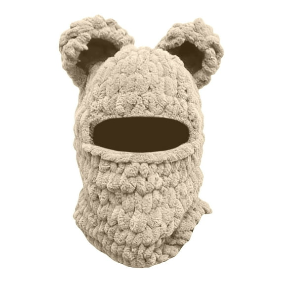 erfcxs Bear Ski Machine Washable Knit Face With Ears & Face For Cold Weather Skiing Climbing