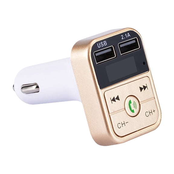 erfcxs Bt FM Handsfree For Car And Truck Bt Music Player V5.0 + EDR FM Receiver Adapter Double USB Port 2.1A Fast Charging. 2102 One Size