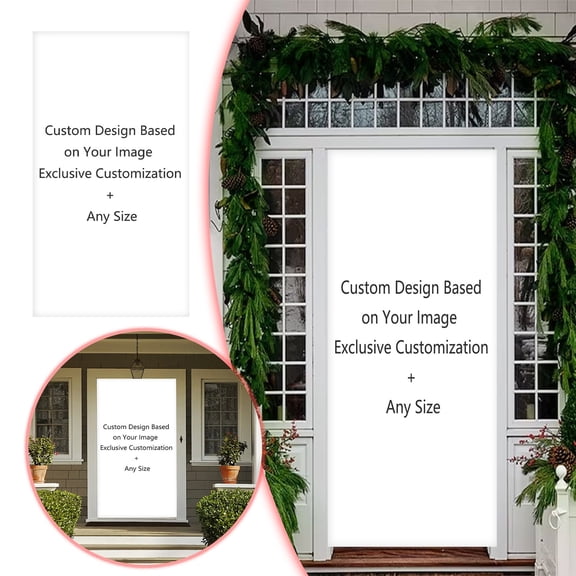 erfcxs Custom Door Cover for Entryway with Adjustable Design for Home and Holiday Festive - Polyester Banner for Living Room Doorways