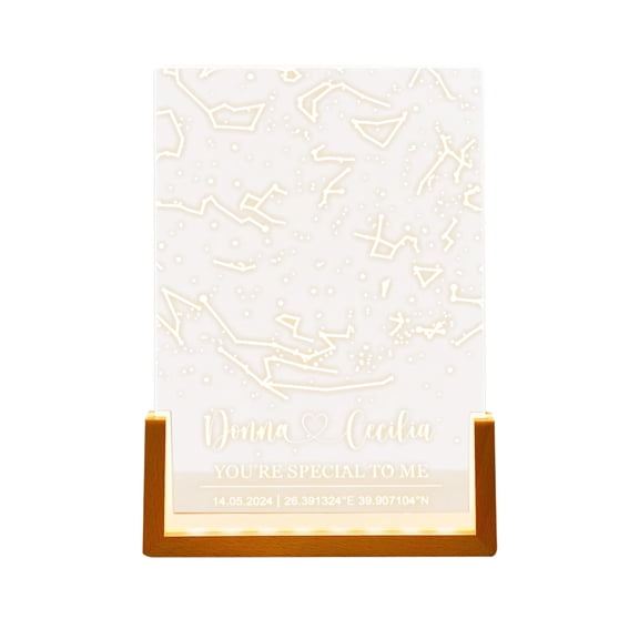 erfcxs Custom Star Map Night Light LED Constellation Chart Lamp With Name And Date For Memorable Moments
