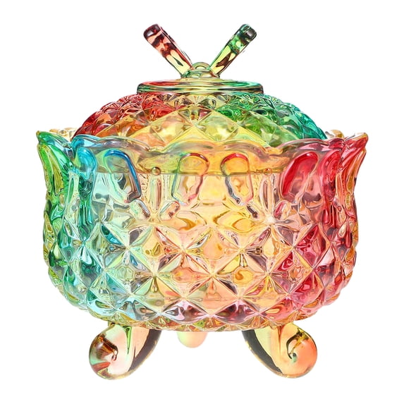 erfcxs Decorative Glass Candy Jar Butterflies Design Storage Canister Glass Jar With Lid For Serving Chocolate Jewelry Candy Dessert