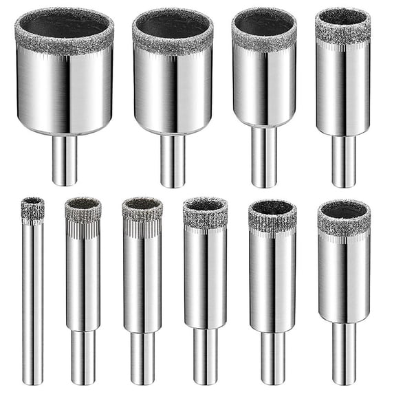 erfcxs Diamond Drill Bit Set 10 PCS Diamond Hole Saw Kit For Tiles Ceramics And Glass Bottles