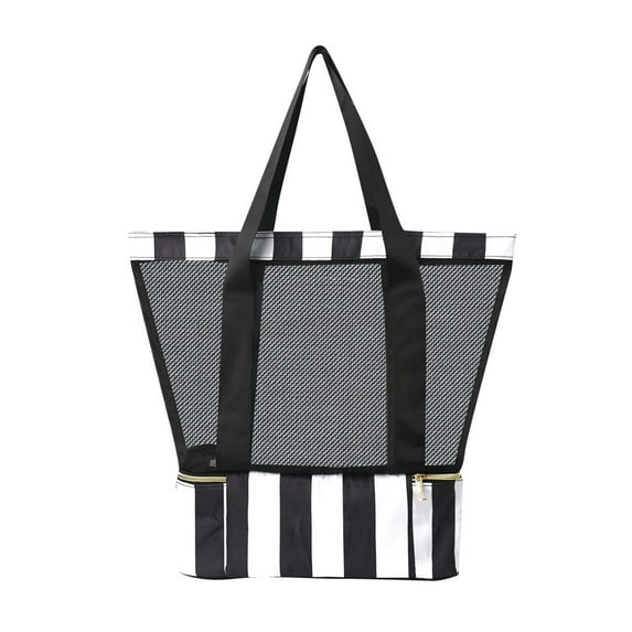 erfcxs Double Layer Beach Bag Large Capacity Portable Swimming Bag Travel Handheld Beach Bag Swimsuit Storage Bag