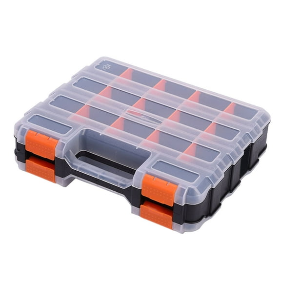erfcxs Double Sided Portable Hardware Tools Accessories Box Electronic Components Sorting Box Parts Box Storage Box