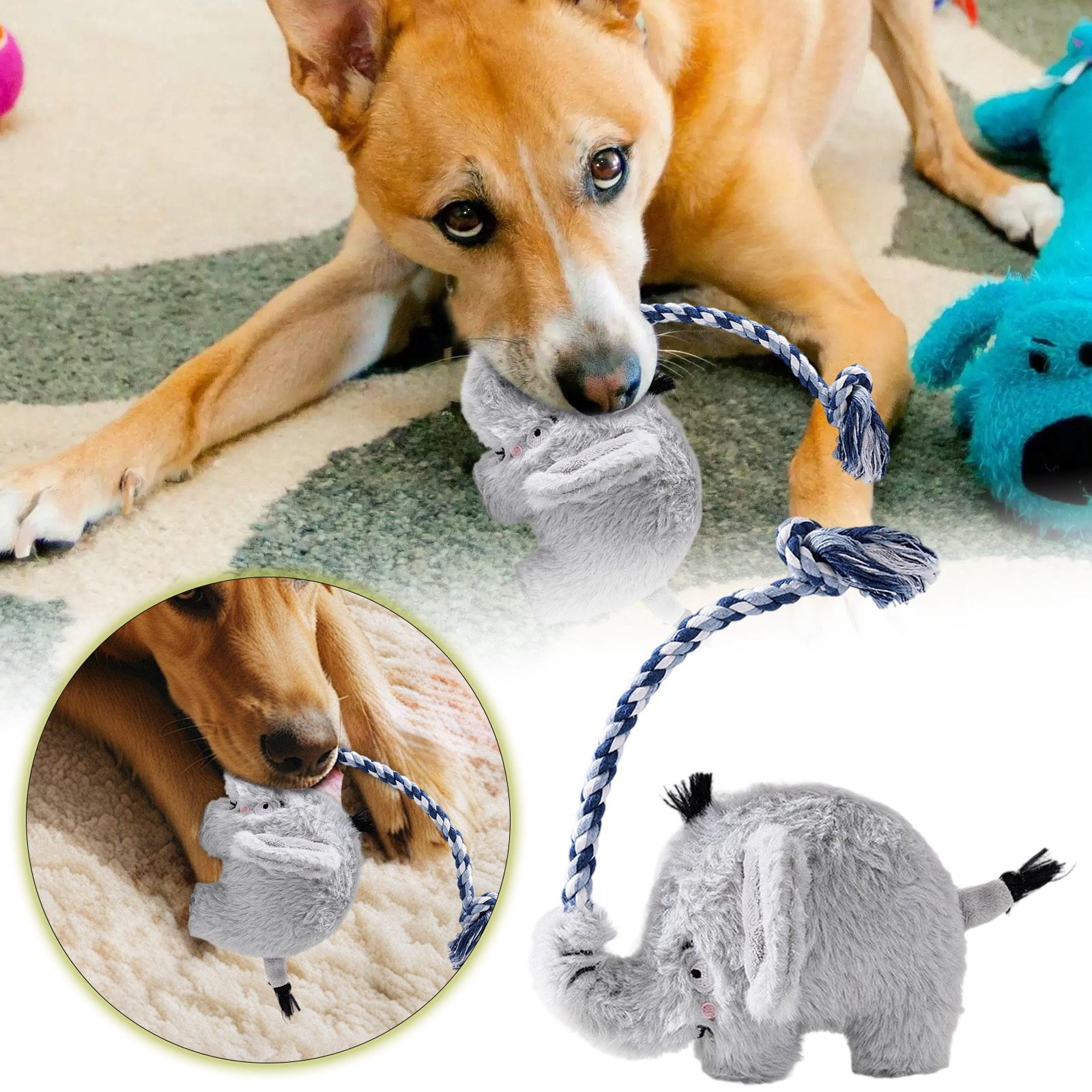 erfcxs Durable Dog Chew Toys For Aggressive Chewers Interactive Squeaky ...