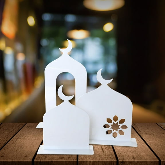 erfcxs Elegant Acrylic Decoration Moon And Star Table Centerpiece For Eid & Celebrations