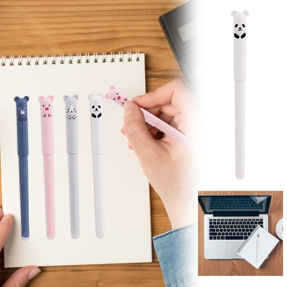 erfcxs Erasable Neutral Pen Cartoon Cute Animal Thermal Sensitive Brush Easy To Wipe Hot Erasable Pen Neutral 3ml