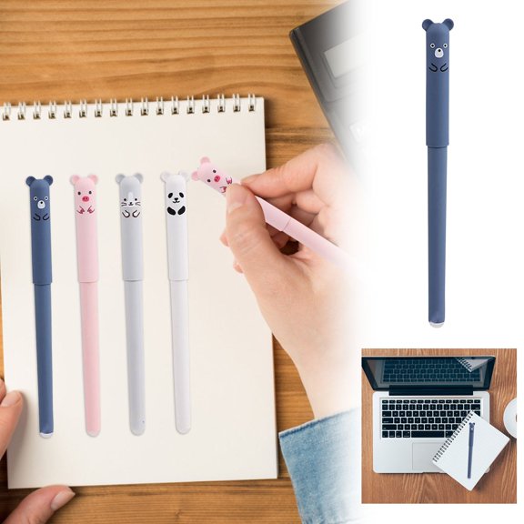 erfcxs Erasable Neutral Pen Cartoon Cute Animal Thermal Sensitive Brush Easy To Wipe Hot Erasable Pen Neutral 3ml