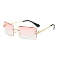 thumbnail image 1 of erfcxs Fashion Rimless Rectangle Sunglasses For Women Men Square Glasses 400 Eyewear Unisex, 1 of 7