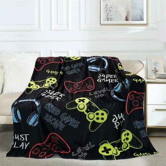 erfcxs Flannel Game Console Patterned Blanket Comfortable And Stylish This Blanket's Cute Appearance A Of Whimsy And Joy To Your Holiday .