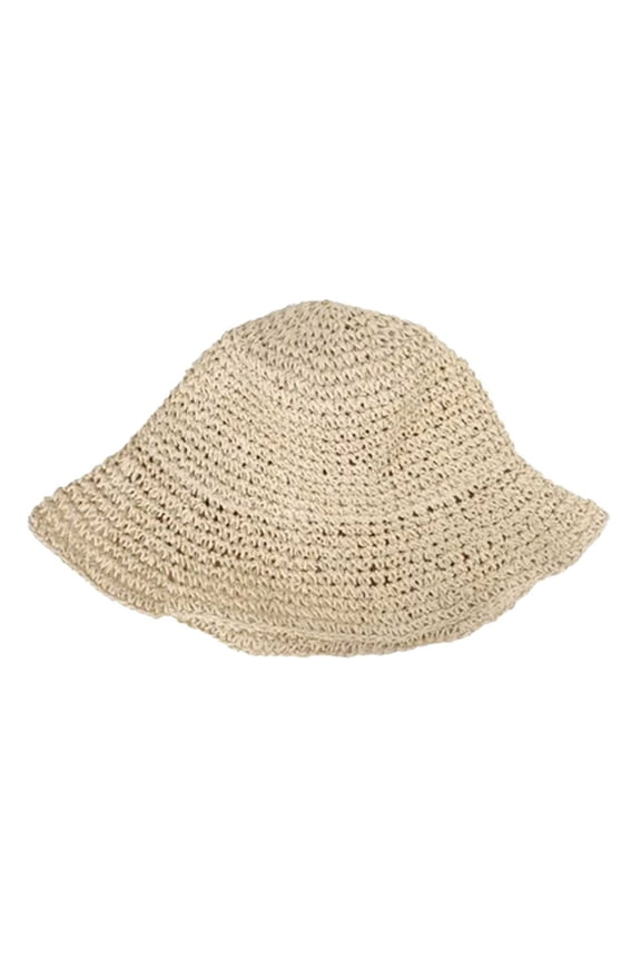 Floppy Straw Sun Hat Foldable Packable Wide Brim Summer Beach Hat Crochet Bucket Hat For Women