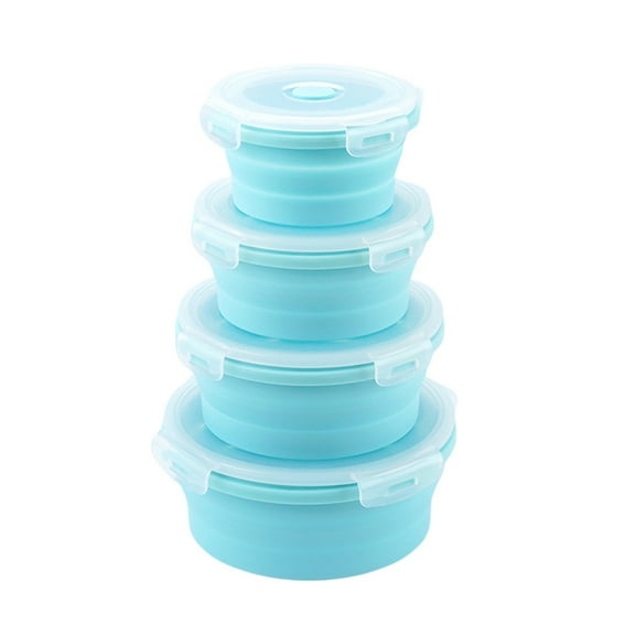 erfcxs Food Storage Silicone Round Bowl Set 4 Piece Storage Containers For Indoor Use Ideal For Preserving Freshness Of Meals For Microwave And Dishwasher