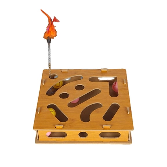 erfcxs Friendly Cat Nail File Enrichment Wooden Scratch Puzzle With Sandpaper Stress Nail Care Alternative Interactive Maze Scratcher With For Indoor Cats