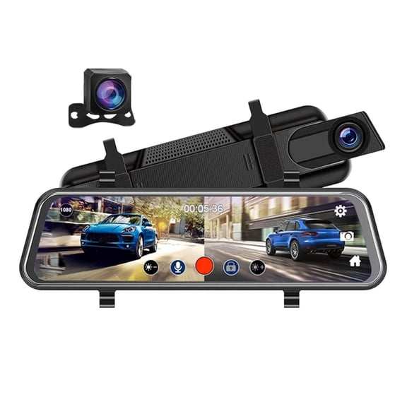 erfcxs Function Screen Recorder 10 Inch Cam Night Full Display Wide Angle Rear View Backup